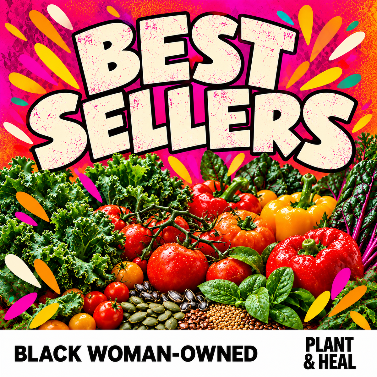 Best Sellers — Plant & Heal botanical collection cover, Black woman-owned