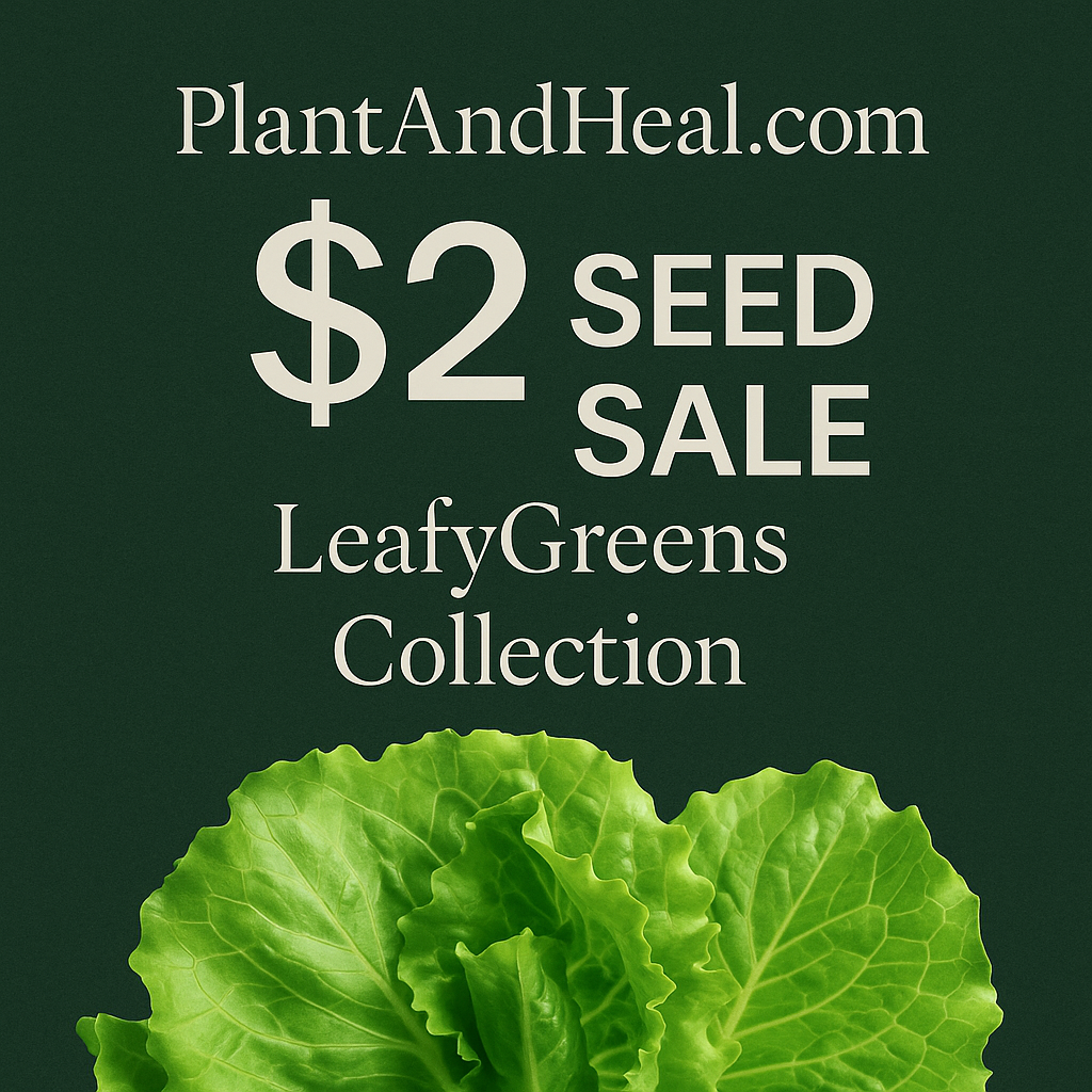 om PlantAndHeal.com, featuring a fresh green lettuce leaf on a dark green background.